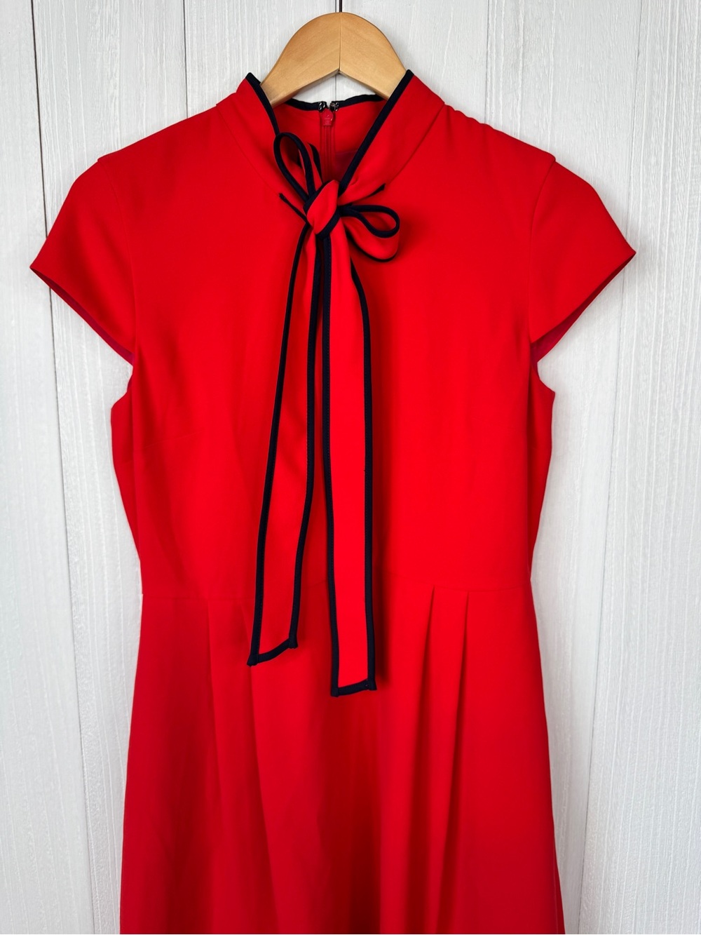 J. Crew Tie-neck dress in tomato red - Picture 3 of 9